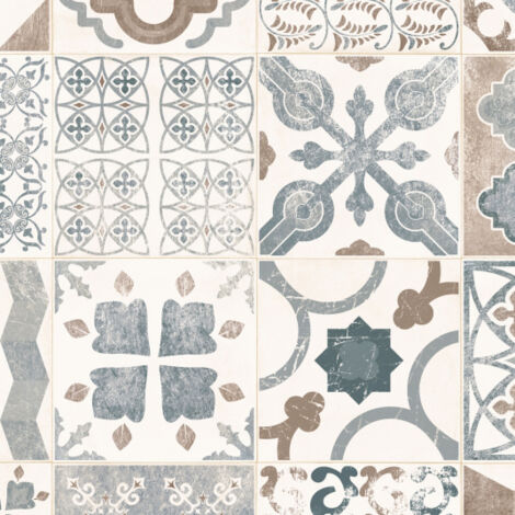 Sol Lino - Carreaux de ciment - Naturel - Rouleau de 2m x 23m
