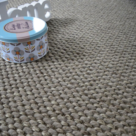 Laine et Sisal - Albury grosses boucles - Taupe - Rouleau de 4m x 1m (1/5)