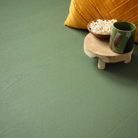 Sol vinyle - Aspect parquet bois vintage vert - Rouleau de 2m x 7m