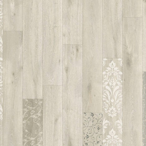 Sol PVCTextile - parquet clair et effet pochoir - Rouleau de 3m x 2m (1/5)
