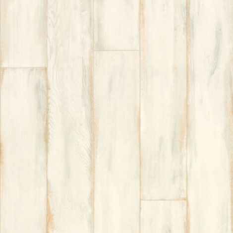 Sol vinyle Textile - effet parquet bois peint crème - Rouleau de 2m x 3m (1/5)