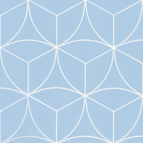 Sol vinyle Textile - Rosace géométrique bleue - Rouleau de 2m x 3m (1/5)