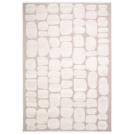 Tapis de salon en matière recyclée - Ode à la douceur - Beige et crème - 200 x 290 cm (1/5)