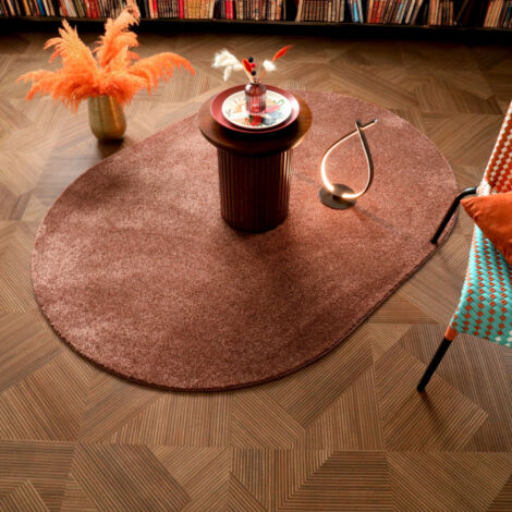 Tapis ovale - Lumicolor - Marron auburn - 160 x 230 cm (1/4)