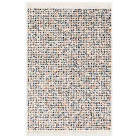 Tapis motif berbère à franges - Tribus du désert - Bleu touareg, camel - 200 x 290 cm (1/5)