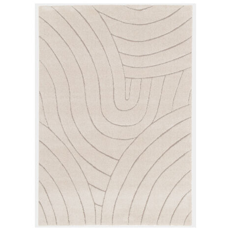 Tapis de salon doux à motif organique - Nova - Beige - 120 x 170 cm (1/5)