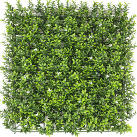 Mur végétal synthétique - Jasmin blanc - Intérieur et extérieur - 0,5 m x 0,5 m