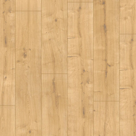 Décoweb – Parquet stratifié Chêne Elba – Lames larges 128,8 x 19,5 cm – Épaisseur 12 mm – Résistance AC5 – Compatible pièces humides (1/5)