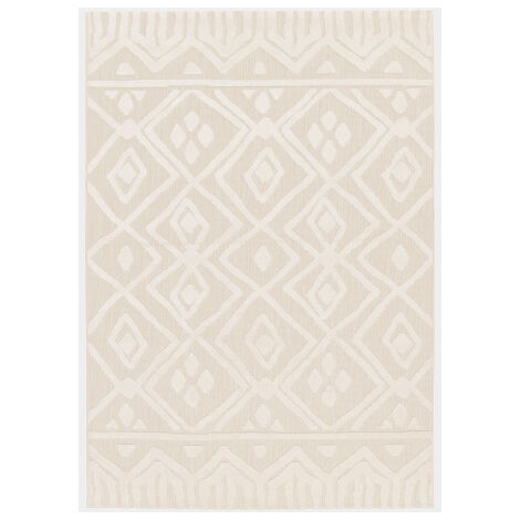 Tapis extérieur et intérieur motif ethnique - Brasilia - Crème - 160 x 230 cm (1/3)