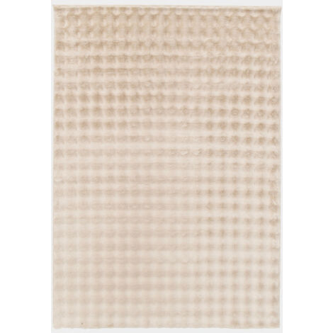 Tapis doux pour salon ou chambre - Bubly Latté - Beige clair - 80 x 150 cm (1/5)