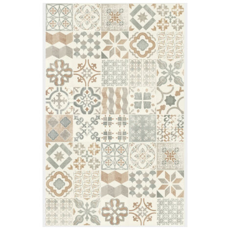 Tarkett – Tapis vinyle carreaux de ciment naturel 100 x 200 cm – Couche d'usure 0,35 mm – Isolation phonique 16 dB – Traitement Extreme Protection (1/5)