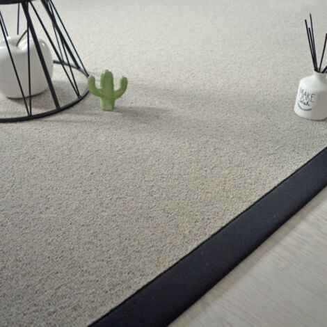 Tapis pure laine Killoo gris - Ganse coton noir - 200 x 290 cm (1/5)