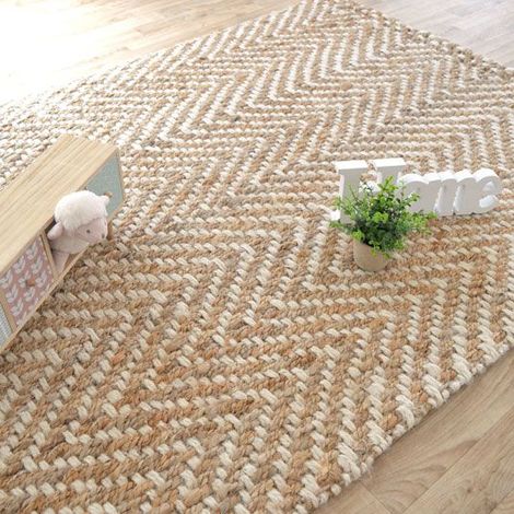 Tapis en toile de jute avec franges 120x170 cm The Home Deco