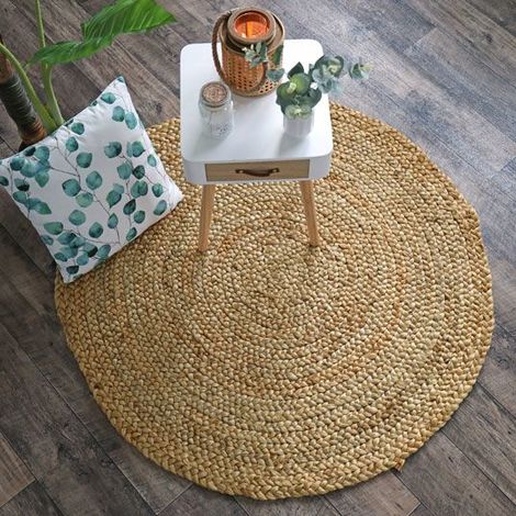 Tapis Rond à Franges Bali 200cm Beige