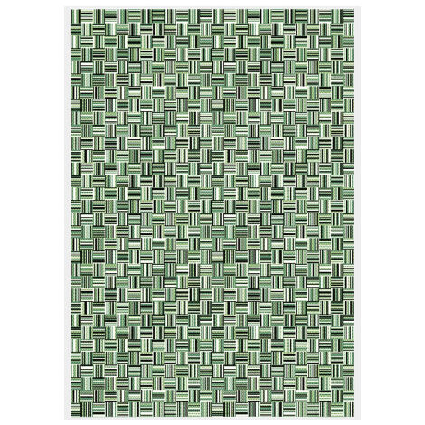 Décoweb – Tapis extérieur tissé plat vert 80 x 150 cm – Résistant aux UV et à l'eau – Compatible chauffage au sol – 100% polypropylène