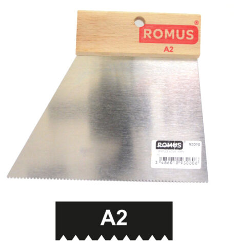 Décoweb – Spatule de solier A2 pour PVC – Outil de pose pour adhésif décoratif – Denture T.K.B. nouvelle norme – Consommation 250-300 g/m² (1/3)