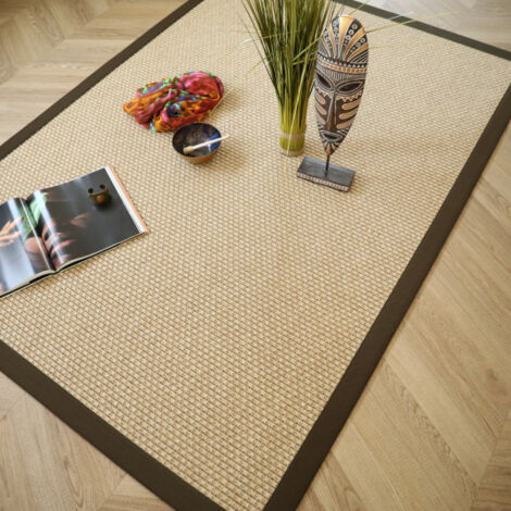 Tapis Natté - Sumatra Naturel - Ganse coton Marron - 200 x 290 cm (1/5)