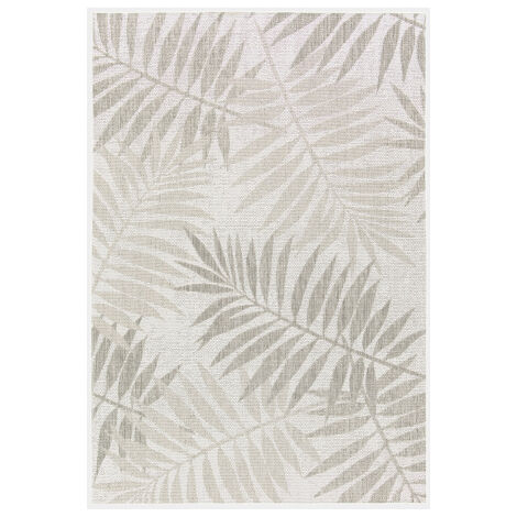 Tapis polyester en matière recyclé - Harmonie - Feuilles beige - 160 x 230 cm (1/5)
