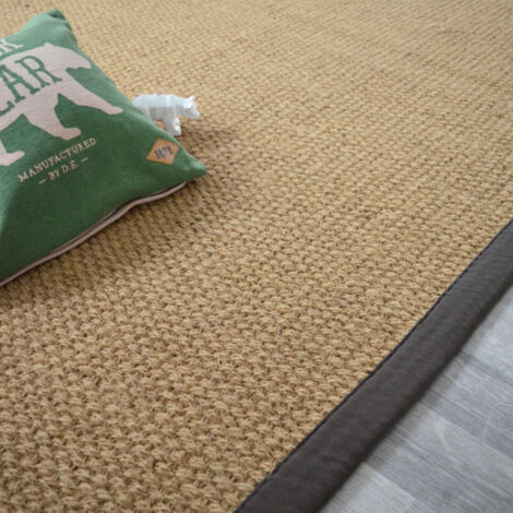Tapis Coco - Delhi panama - Ganse coton anthracite - 140 x 200 cm