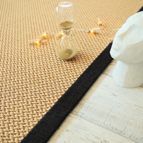 Tapis naturel en Sisal - Slow doré - Ganse chenille brun chiné - 140 x 200 cm (1/5)