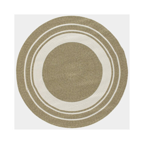 Tapis rond imitation fibres naturelles extérieur et intérieur - Provence - Aspect jute - Ø 120 cm