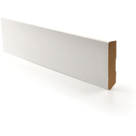 Décoweb – Plinthe pvc blanche à peindre pour parquet contrecollé – Hauteur 6 cm – Longueur 240 cm – Rainure pour passage câbles plats