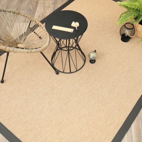 Tapis intérieur / extérieur - Mahé naturel - Ganse gris anthracite - 250 x 350 cm (1/5)