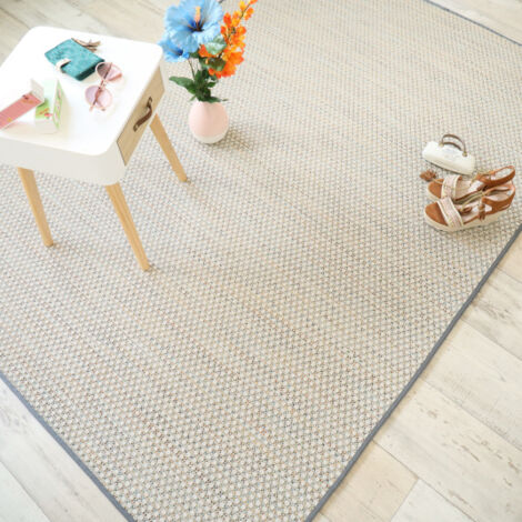 Tapis extérieur ou intérieur en Tissé plat - Sumatra silver multicolore - Galon gris ardoise - 250 x 350 cm (1/5)