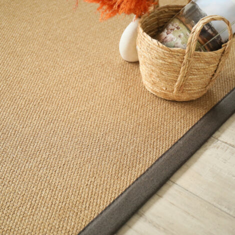 Tapis Sisal - Tulum havane - Ganse chocolat - 160 x 230 cm (1/5)