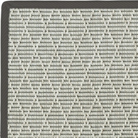 Tapis intérieur / extérieur Timika - Blanc craie - Galon noir - 250 x 350 cm (1/3)