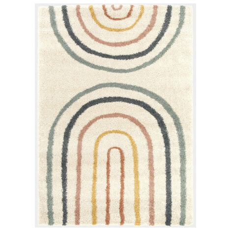 Tapis à poils longs - Rainbow - Couleurs pastel - 160 x 230 cm (1/5)