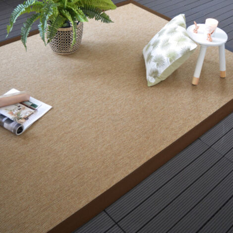 Tapis intérieur / extérieur - Mahé naturel - Ganse marron - 250 x 350 cm (1/5)