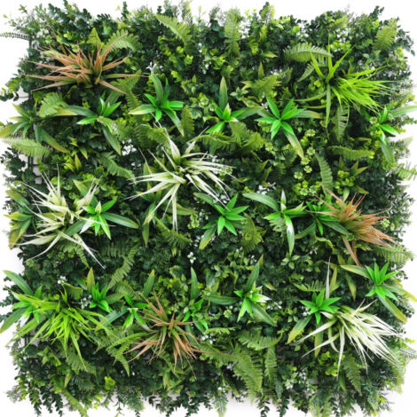 Mur végétal synthétique - Forêt tropicale - Intérieur et extérieur - 0,5 m x 0,5 m