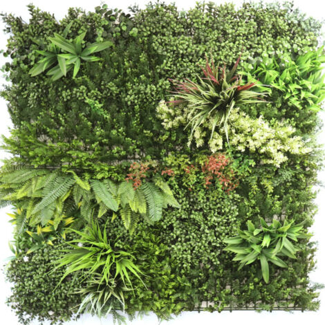 Décoweb – Mur végétal synthétique 1m x 1m – Dense et occultant – Pour intérieur et extérieur – 100% recyclable – Résistance au vent 150 km/h