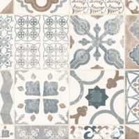 Sol Lino - Carreaux de ciment - Naturel - Rouleau de 2m x 22m