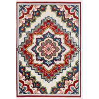 Tapis de salon ou d'extérieur ethnique - Rosace - Multicolore - 160 x 230 cm