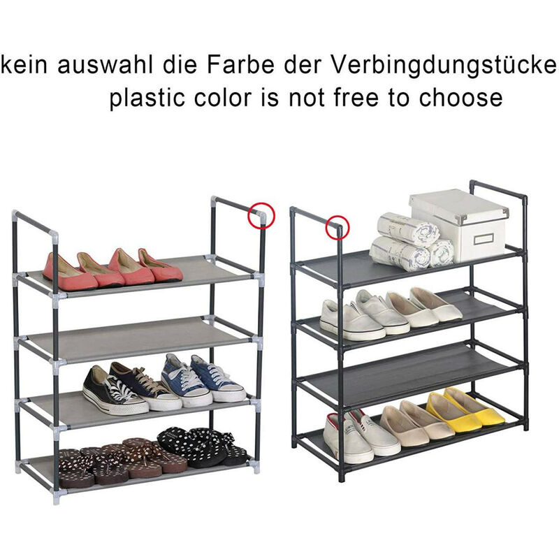 Zapateras Schuhregal Mit 5 Ebenen – Metall, Weiß, Stapelbar, Schmal Für Flur & Schrank