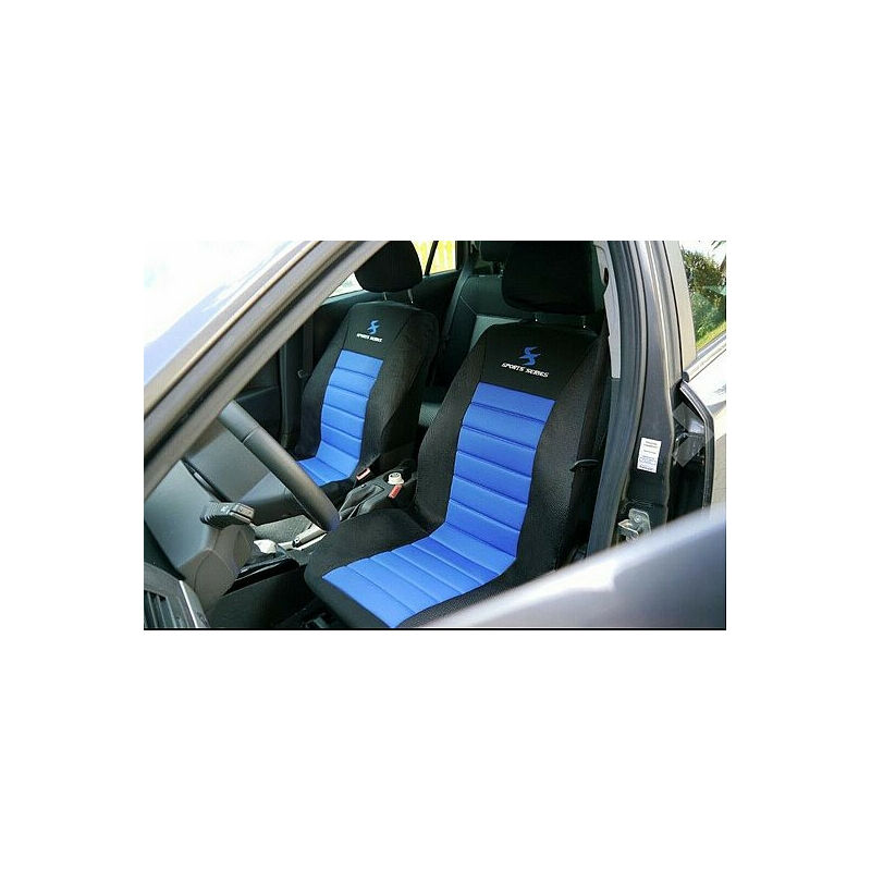 WOLTU 5er Sitzbezüge Auto Einzelsitzbezug universal Größe, Komplettset, Schwarz-Blau