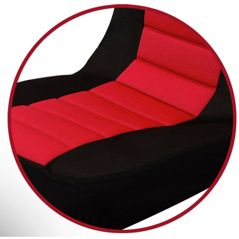 WOLTU 7er Sitzbezüge Auto Einzelsitzbezug universal Größe, Komplettset, Rot