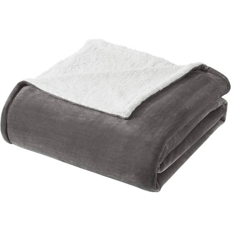 Home Superweiche Überwurfdecke – 127 X 152 Cm, Fleece Mit Sherpa-Rückseite | Für Alle Jahreszeiten | Symbolblau