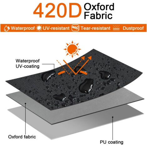 WOLTU Abdeckung für Gartenmöbel, Schutzhülle mit Zugband 420D Oxford-Gewebe, wasserabweisend winddicht Anti-UV, Schwerlast Abdeckplane für Gartentische Sitzgruppe, 130x130x75 cm Schwarz