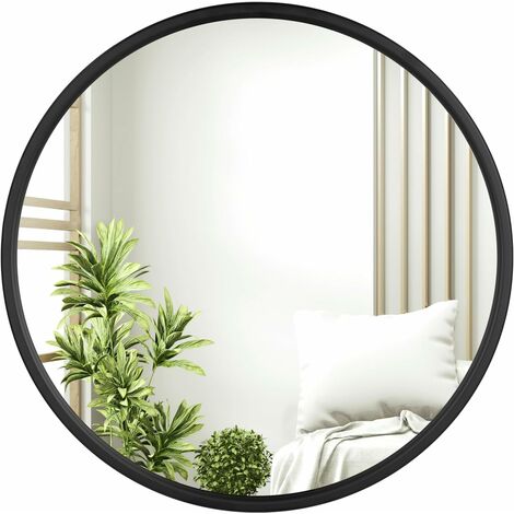 WOLTU Wandspiegel Spiegel rund φ 50 cm Hängespiegel für Badezimmer Schlafzimmer Wohnzimmer Flur