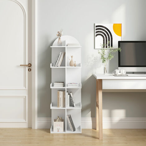 WOLTU Bücherregal Büroregal mit 10 Ablagen auf 5 Ebenen Standregal Bücherschrank Aufbewahrung Regal für Wohnzimmer Schlafzimmer Arbeitszimmer, 40x24x160cm, Weiß