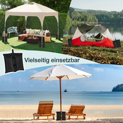 WOLTU 4er Set Pavillon Gewichte Pavillonstandfüße Hochwertige Sandsäcke zum Befüllen Beschweren Gewichtsbeutel für Pop-Up-Zelt Partyzelt Sonnenschirm bis 7kg belastbar, Schwarz (1/5)