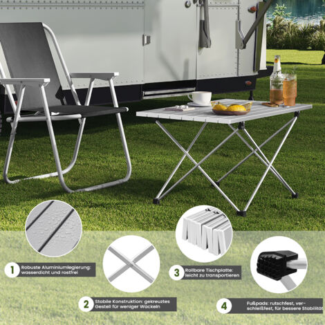 WOLTU Campingtisch Alu Gartentisch klappbar Falttisch Ultra Leichte