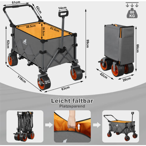 Kühltasche Mit Rädern 35 Liter | Faltbarer Transportwagen Wasserdicht | Für Camping & Picknick