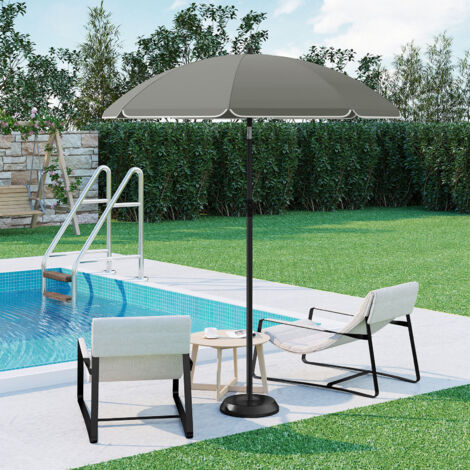 WOLTU Sonnenschirm Gartenschirm φ175cm, Strandschirm Balkonschirm UV-beständig wasserdicht, höhenverstellbar, 45° knickbar, Sonnenschutz für Terrasse, Balkon Garten, Rund, Dunkelgrau