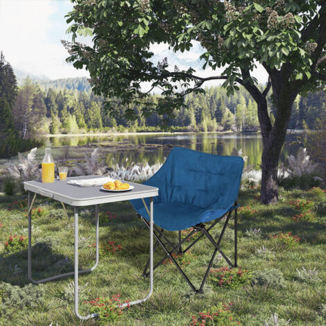 WOLTU 1x Faltbar Campingstuhl, kompakter Angelstuhl bis 120kg, Tragbare Strandstuhl Picknickstuhl mit Tragetasche, aus Wildlederimitat Oxford-Gewebe, Blau