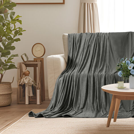WOLTU 2 in 1 Kühldecke Sommerdecke Geschenk Arc-Chill Q-Max / 0,45 Doppelseitige Decke Selbstkühlende Schweißableitend und Atmungsaktiv Leichte Bettdecke Wohndecke für Sommer, 220x240cm, Grau