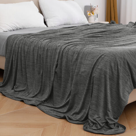WOLTU 2 in 1 Kühldecke Sommerdecke Geschenk Arc-Chill Q-Max / 0,45 Doppelseitige Decke Selbstkühlende Schweißableitend und Atmungsaktiv Leichte Bettdecke Wohndecke für Sommer, 150x200cm, Grau
